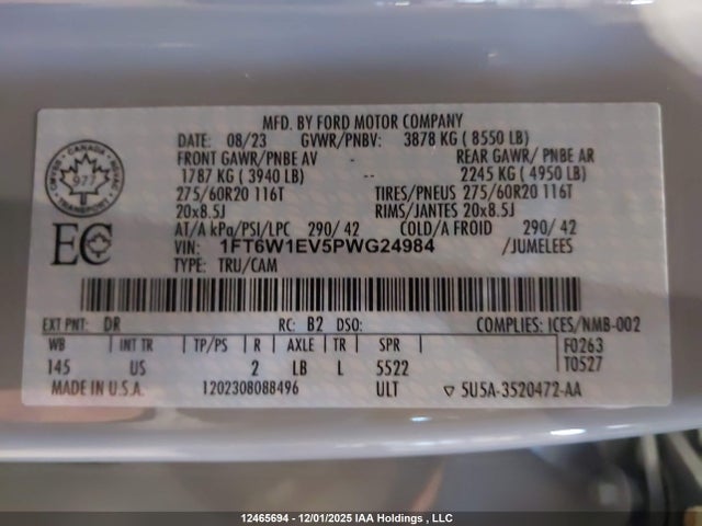 Ford F-150 Lightning Xlt 2023 1FT6W1EV5PWG24984 Image 9