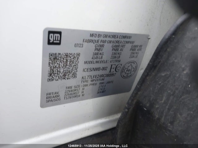 Aukcja sprzedaży 2024 Chevrolet Trax, vin: KL77LFE24RC088997, numer aukcji: 12465913
