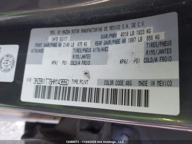 3MZBN1T78HM143650 Mazda Mazda3 Se