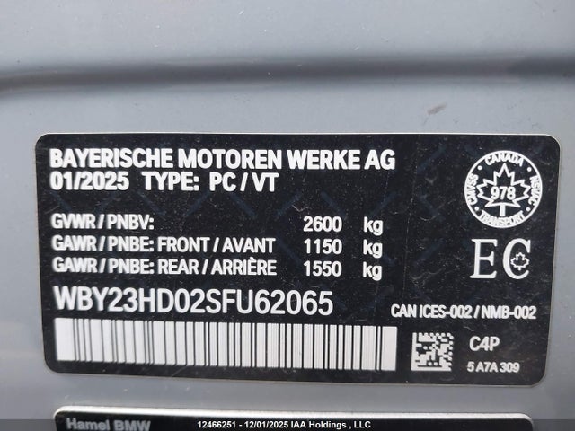 WBY23HD02SFU62065 BMW I4 Edrive 40