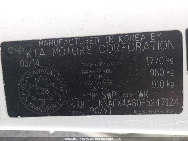 KIA Forte 2014 KNAFX4A80E5247124 Image 9