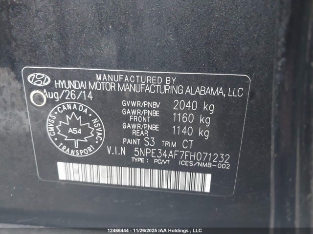 5NPE34AF7FH071232 Hyundai Sonata Sport Tech