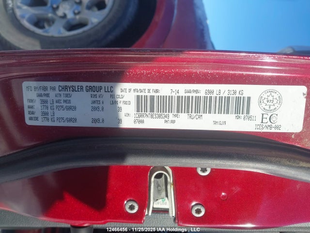 12466456 :رقم المزاد ، 1C6RR7NT8ES385349 vin ، 2014 Ram 1500 Laramie مزاد بيع