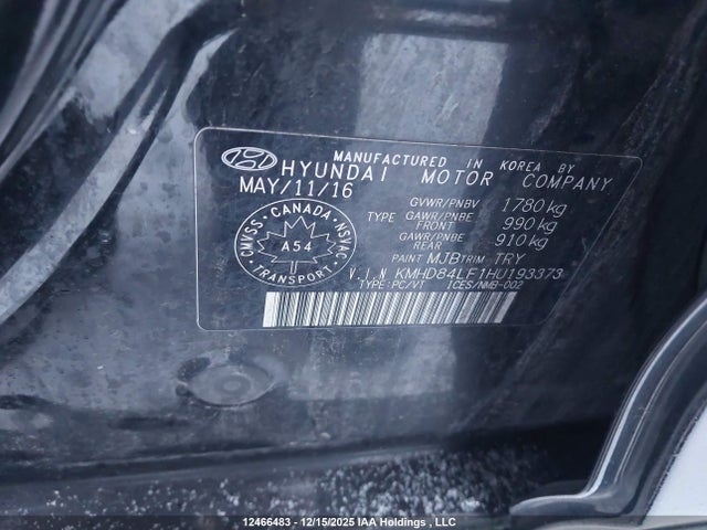KMHD84LF1HU193373 Hyundai ELANTRA GL
