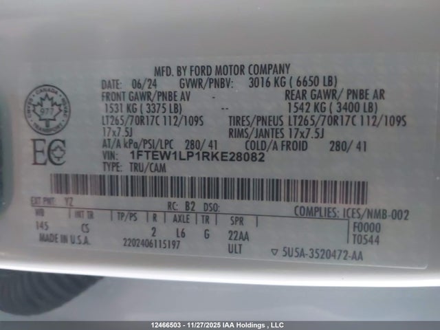 Ford F150 Xl 2024 1FTEW1LP1RKE28082 Image 9