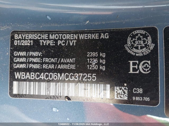 WBABC4C06MCG37255 BMW 8 Series
