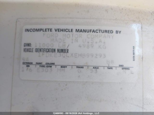 Aukcja sprzedaży 1984 Ford Transit Cutaway, vin: 1FDKE30LXEHB99293, numer aukcji: 12466593