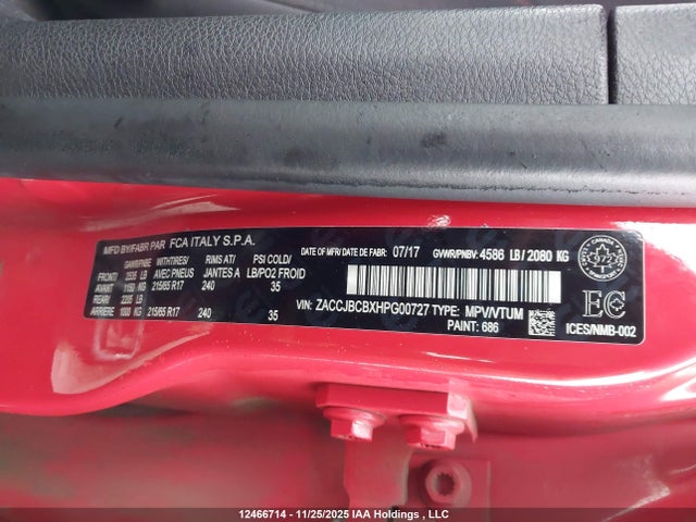 Jeep Renegade Trailhawk 2017 ZACCJBCBXHPG00727 Image 9