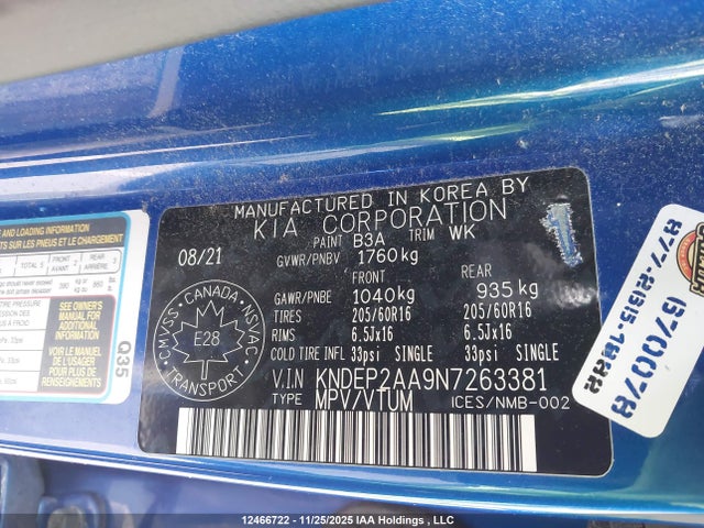 KNDEP2AA9N7263381 KIA Seltos Lx
