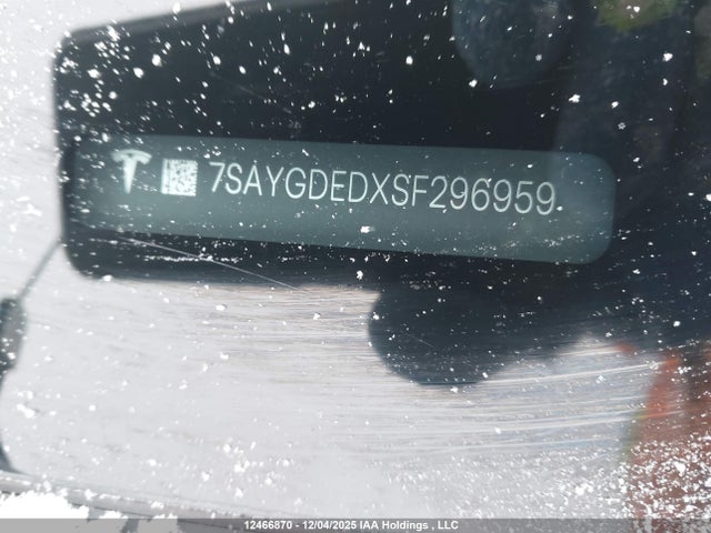 7SAYGDEDXSF296959 Tesla Model Y Long Range