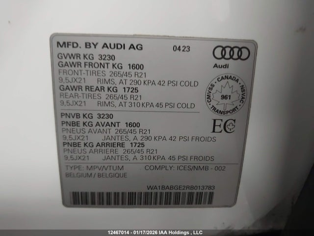 Audi Q8 E-tron 2024 WA1BABGE2RB013783 Image 9