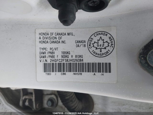 Продажа на аукционе авто 2018 Honda Civic Lx, vin: 2HGFC2F58JH026084, номер лота: 12467015