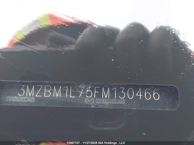 3MZBM1L75FM130466 Mazda Mazda3 Gs