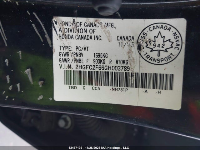 Honda Civic Lx 2016 2HGFC2F66GH003789 Image 26