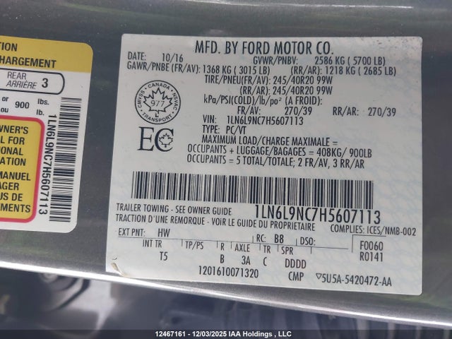 Lincoln Continental Reserve 2017 1LN6L9NC7H5607113 Image 9