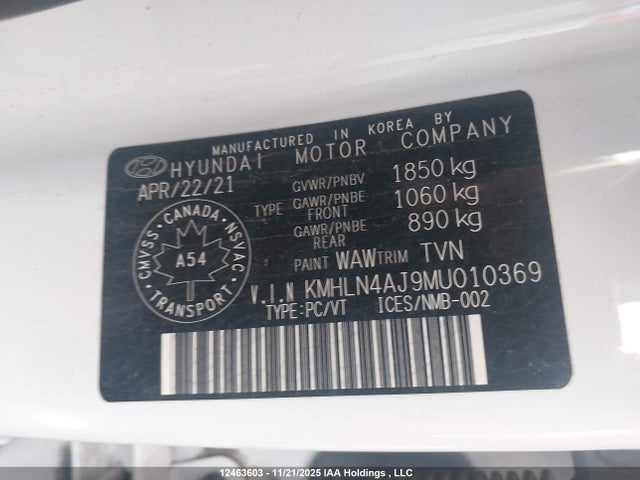 Hyundai gdi kappa 2021 KMHLN4AJ9MU010369 Image 9