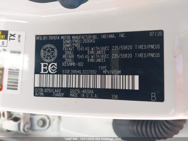 Toyota Highlander Platinum 2020 5TDFZRBH6LS037692 Image 19