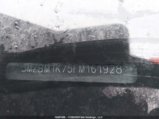 12467488 :رقم المزاد ، 3MZBM1K75FM161928 vin ، 2015 Mazda Mazda3 Gx مزاد بيع