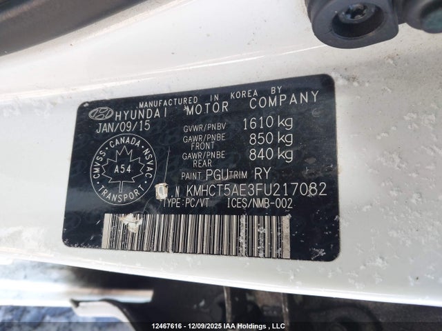 Aukcja sprzedaży 2015 Hyundai Accent Gl, vin: KMHCT5AE3FU217082, numer aukcji: 12467616