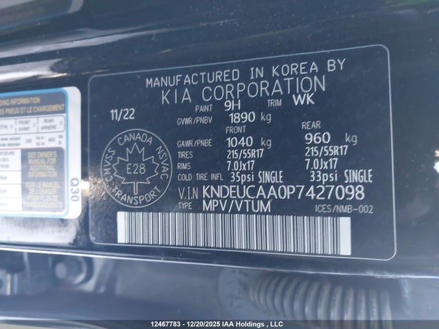 Продаж на аукціоні авто 2023 Kia Seltos, vin: KNDEUCAA0P7427098, номер лоту: 12467783