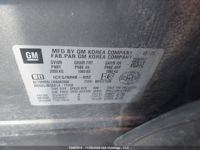 KL79MRSL1MB065566 Chevrolet Trailblazer Lt