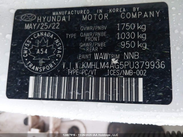 12467916 :رقم المزاد ، KMHLM4AG5PU379936 vin ، 2023 Hyundai Elantra Sel مزاد بيع