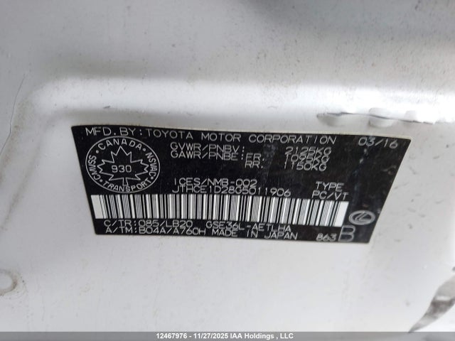 JTHCE1D28G5011906 Lexus IS 350