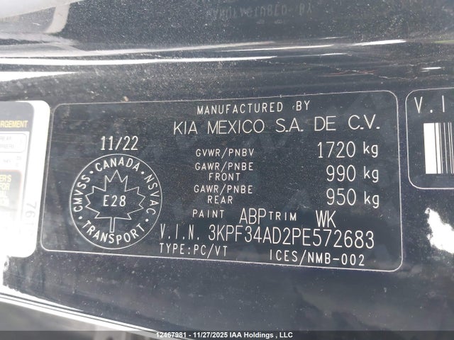 Aukcja sprzedaży 2023 Kia Forte Ex/ex+/ex Premium, vin: 3KPF34AD2PE572683, numer aukcji: 12467981