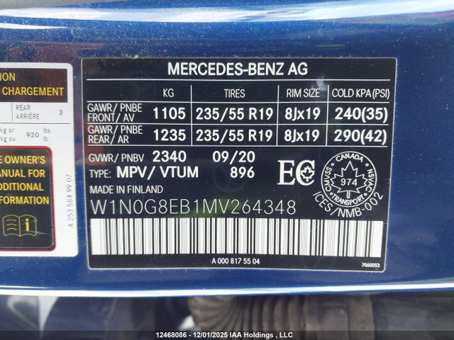 W1N0G8EB1MV264348 Mercedes-Benz Glc 300 4matic