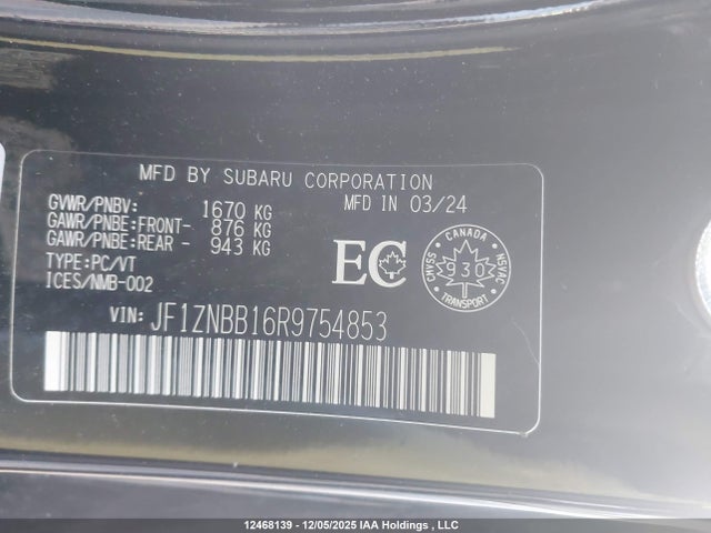 Aukcja sprzedaży 2024 Toyota Gr86, vin: JF1ZNBB16R9754853, numer aukcji: 12468139
