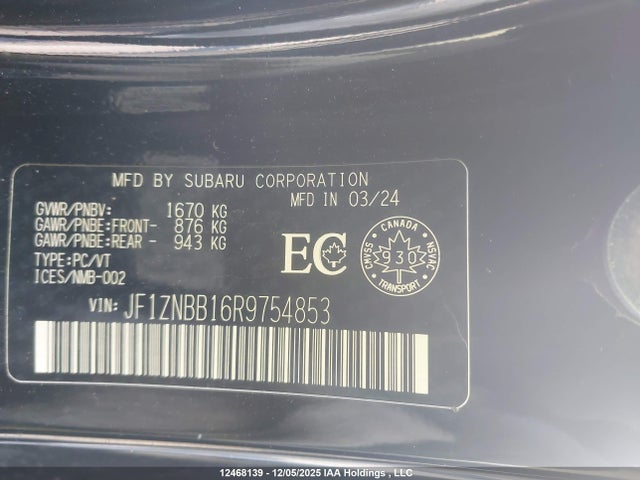 Aukcja sprzedaży 2024 Toyota Gr86, vin: JF1ZNBB16R9754853, numer aukcji: 12468139