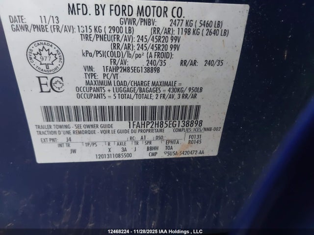 Продаж на аукціоні авто 2014 Ford Taurus Sel, vin: 1FAHP2H85EG138898, номер лоту: 12468224