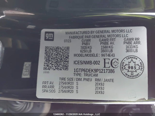 Продажа на аукционе авто 2023 Gmc Canyon, vin: 1GTP6DEK9P1217386, номер лота: 12468262