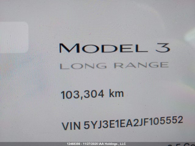 5YJ3E1EA2JF105552 Tesla MODEL 3