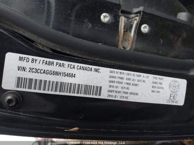2022 Chrysler 300 S Awd მანქანა იყიდება აუქციონზე, vin: 2C3CCAGG6NH154684, აუქციონის ნომერი: 12468605