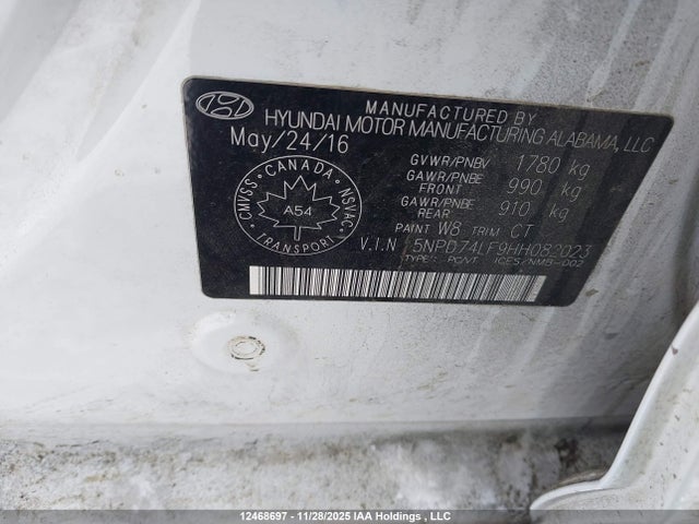 Продажа на аукционе авто 2017 Hyundai Elantra Se, vin: 5NPD74LF9HH082023, номер лота: 12468697