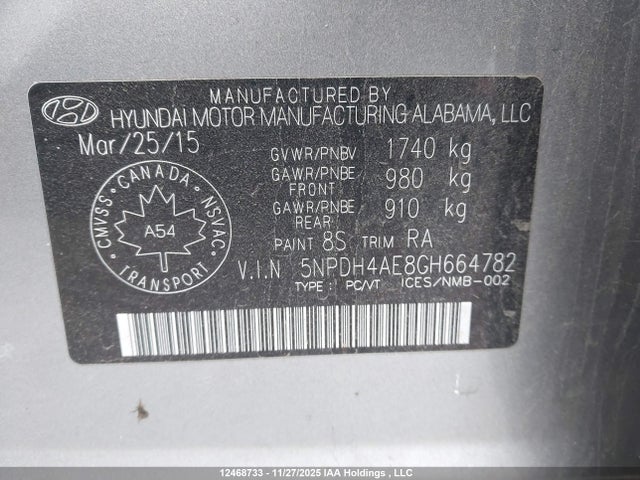 5NPDH4AE8GH664782 Hyundai Elantra Se/sport/limited