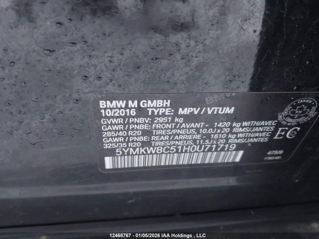 5YMKW8C51H0U71719 BMW X6 M