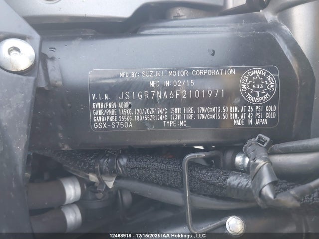 JS1GR7NA6F2101971 Suzuki GSX-S750