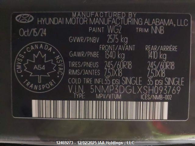 Продажа на аукционе авто 2025 Hyundai Santa Fe Xrt, vin: 5NMP3DGLXSH093769, номер лота: 12469273