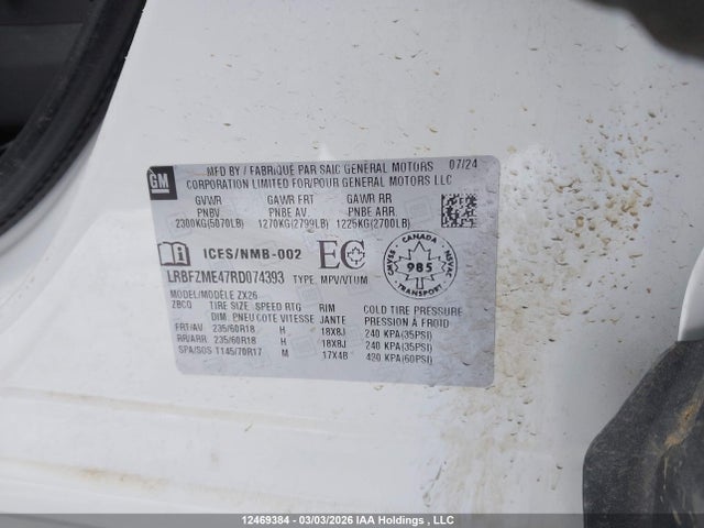 Продаж на аукціоні авто 2024 Buick Envision Preferred Awd, vin: LRBFZME47RD074393, номер лоту: 12469384