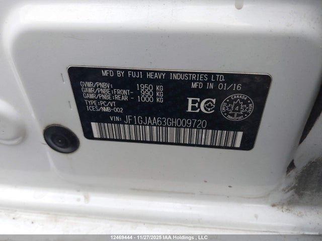 JF1GJAA63GH009720 Subaru 2.0l na