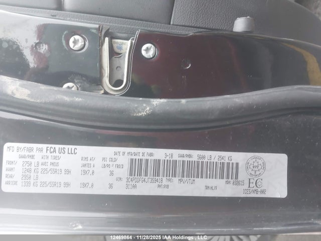 12469864 :رقم المزاد ، 3C4PDDFG4JT359418 vin ، 2018 Dodge Journey مزاد بيع