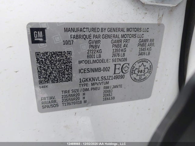 1GKKNVLS5JZ149090 GMC Acadia All Terrain