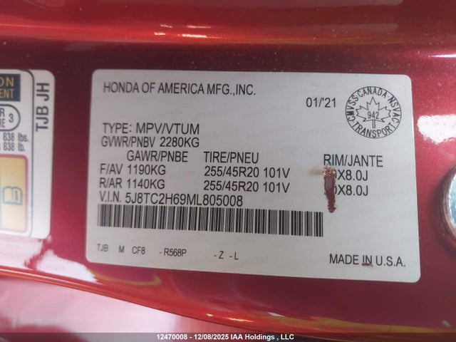 Acura Rdx A-spec 2021 5J8TC2H69ML805008 Image 9