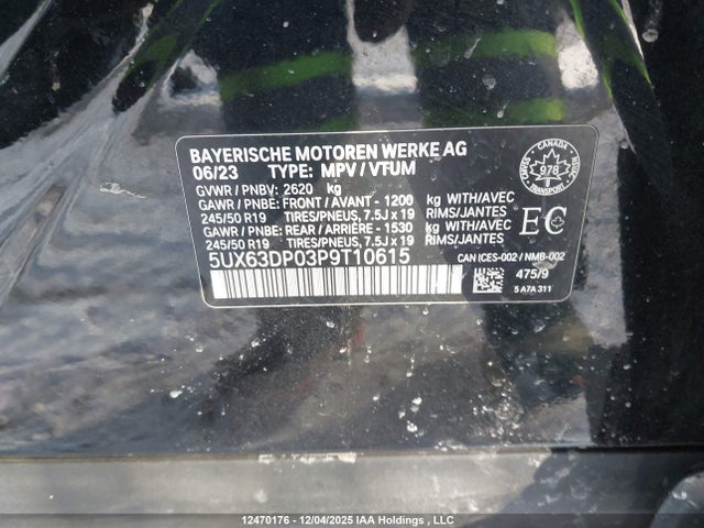 5UX63DP03P9T10615 BMW X3 Phev Xdrive30e