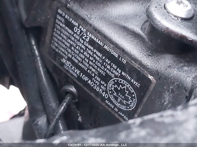 Aukcja sprzedaży 2023 Kawasaki Zx1002 K, vin: JKBZXVK10PA038540, numer aukcji: 12470191