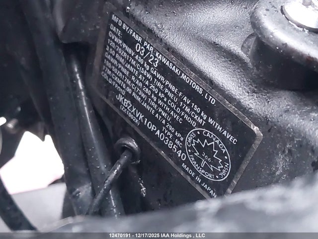 Aukcja sprzedaży 2023 Kawasaki Zx1002 K, vin: JKBZXVK10PA038540, numer aukcji: 12470191