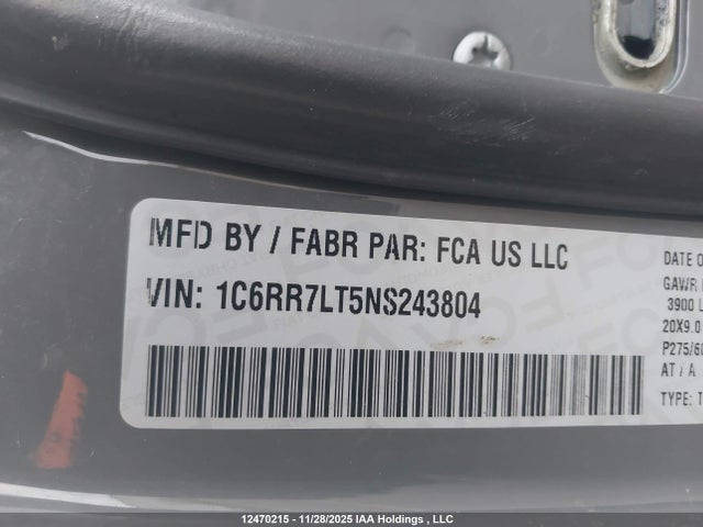 1C6RR7LT5NS243804 RAM 1500 Classic Slt