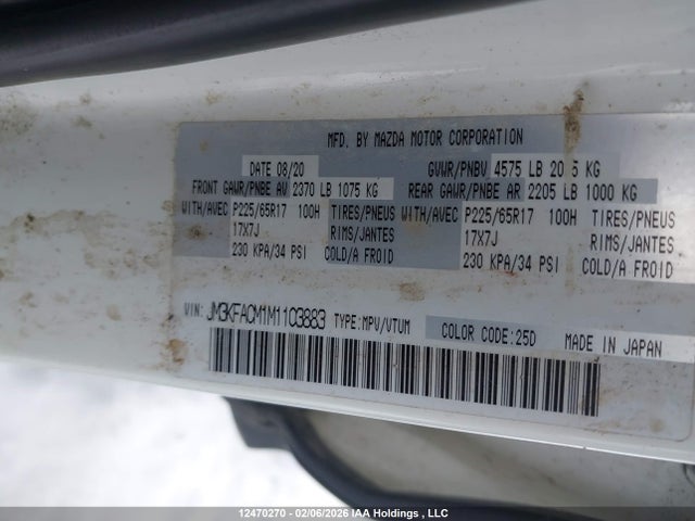 JM3KFACM1M1103883 Mazda CX-5